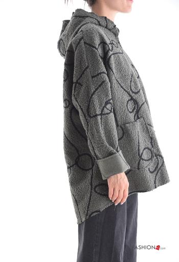 Jacket with pockets without lining with zip with hood - ph 3