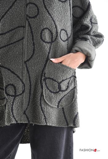 Jacket with pockets without lining with zip with hood - ph 4