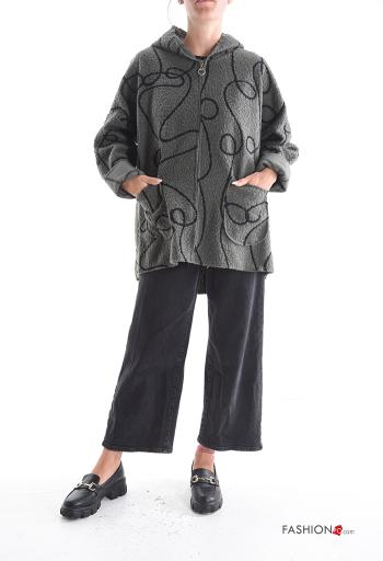 Jacket with pockets without lining with zip with hood - ph 5