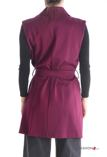 Gilet with buttons with fabric belt - ph 2
