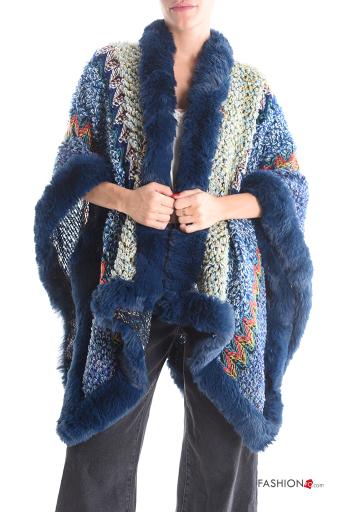 Multicoloured faux fur Poncho - ph 1
