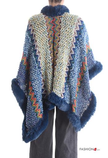 Multicoloured faux fur Poncho - ph 2