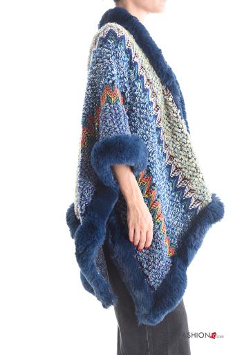 Multicoloured faux fur Poncho - ph 3