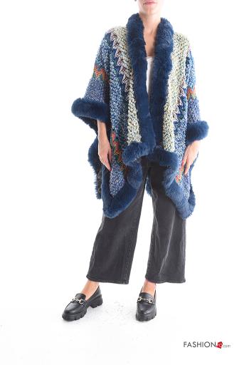 Multicoloured faux fur Poncho - ph 5
