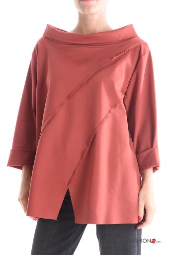 long sleeve with collar Blouse boat neckline - ph 1