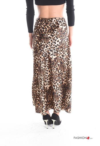 Animal print satin Longuette Skirt - ph 2
