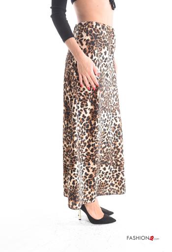 Animal print satin Longuette Skirt - ph 3