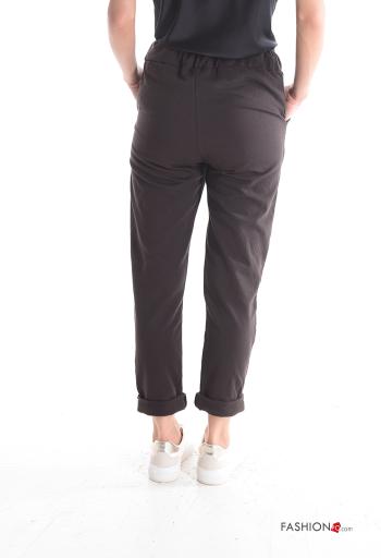 napped Cotton Joggers with pockets with drawstring - ph 2