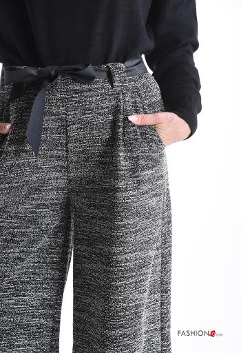 wide leg Trousers with pockets with elastic with ribbon - ph 4