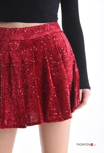Mini Jupe taille haute à paillettes avec doublure - ph 4