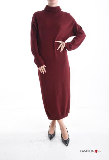 Vestido manga comprida com gola subida com fenda - ph 1