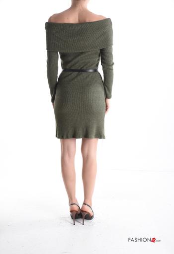 lurex Ribbed Dress with belt bardot neckline - ph 2