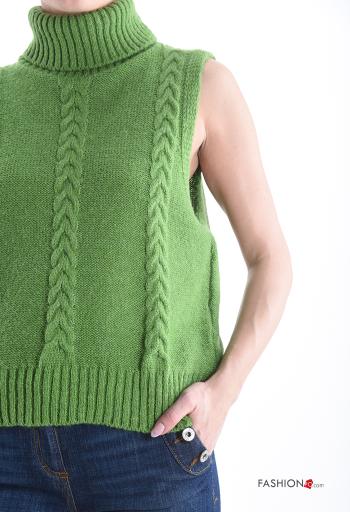 sleeveless Wool Mix Sweater Rollneck - ph 4