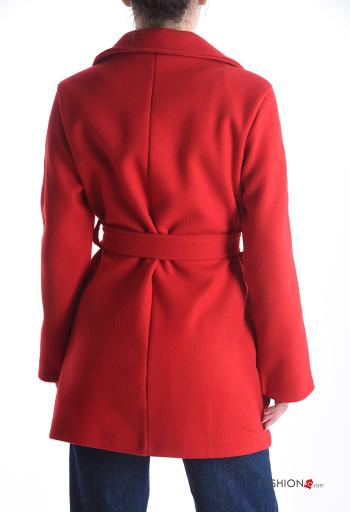 Manteau croisé courte avec poches avec doublure avec ceinture - ph 2