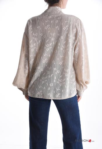 Blusa manga comprida Floral com laço - ph 2