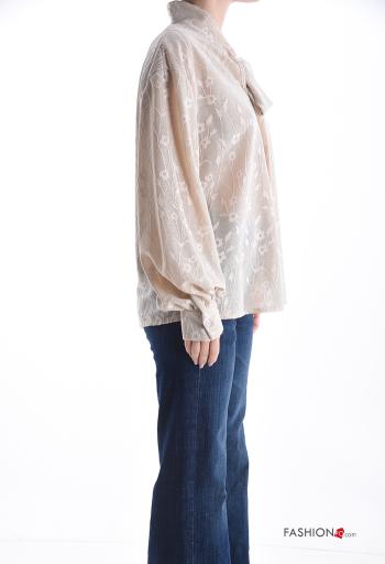 Blusa manga comprida Floral com laço - ph 3