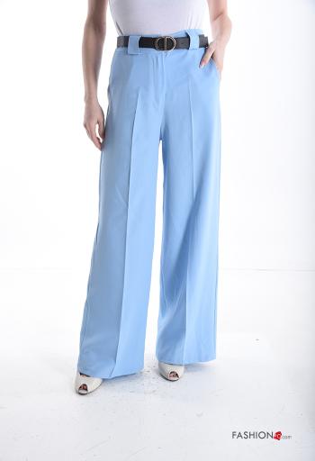 Pantalone wide leg con cintura con tasche - ph 1