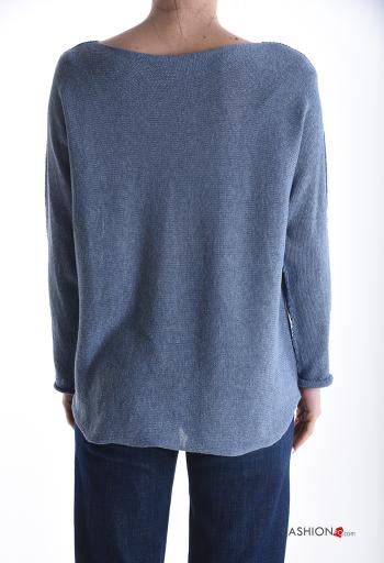 long sleeve crew neck Cotton Sweater - ph 2