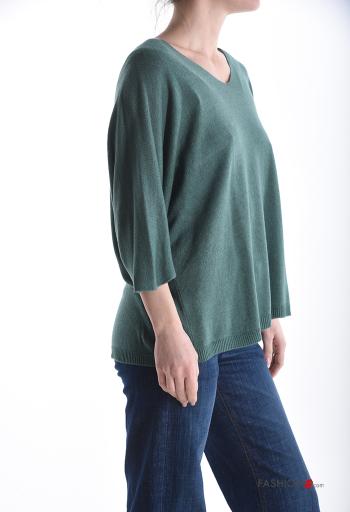 Maglione scollo a V maniche a tre quarti - ph 3