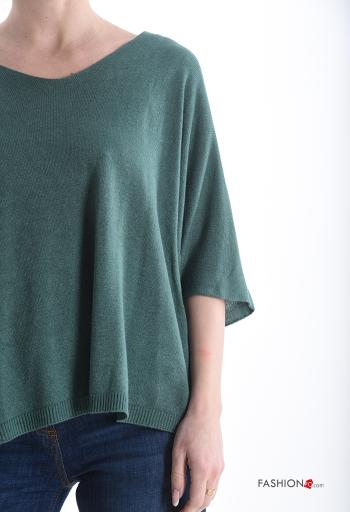 Maglione scollo a V maniche a tre quarti - ph 4