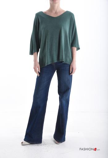 Maglione scollo a V maniche a tre quarti - ph 5