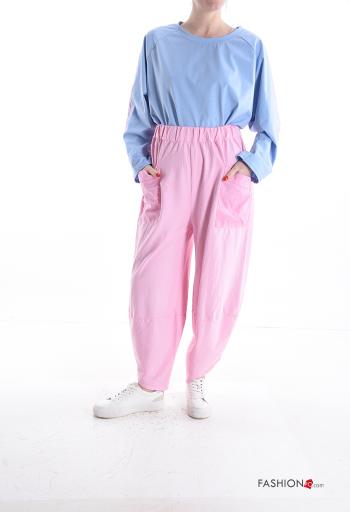 Calças de treino em Algodão com bolsos com elástico - ph 5