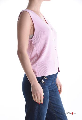Cardigan senza maniche con bottoni scollo a V - ph 3