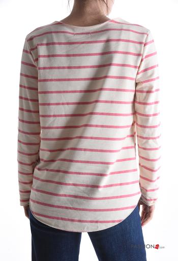 Maglietta a manica lunga in Cotone girocollo Fantasia righe - ph 2