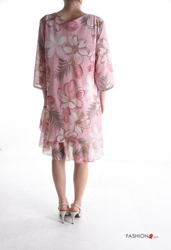 Floral Dress with v-neck 3/4 sleeve - ph 2