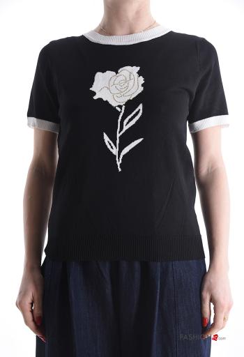 T-shirt maniche corte con strass