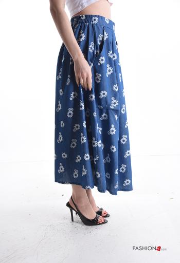 Gonna in Cotone Fantasia floreale con elastico - ph 3