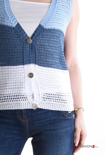Cardigã sem mangas com botões gola V - ph 4