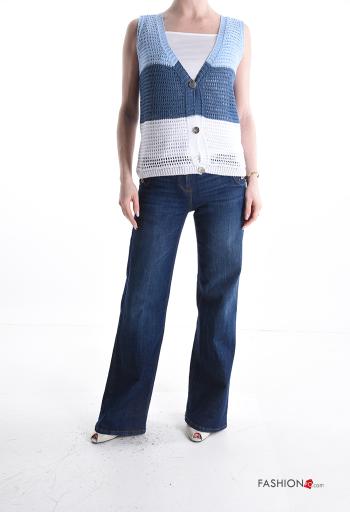 Cardigã sem mangas com botões gola V - ph 5