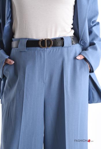 Traje de mujer wide leg con cinturón con bolsillos - ph 4