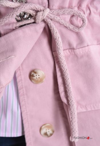 Colete em Algodão sem mangas com gola sem forro com bolsos com botões com cordão - ph 4