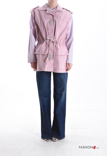 Colete em Algodão sem mangas com gola sem forro com bolsos com botões com cordão - ph 5