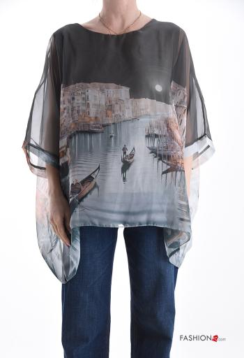 Blusa manga curta Padrão Estampado