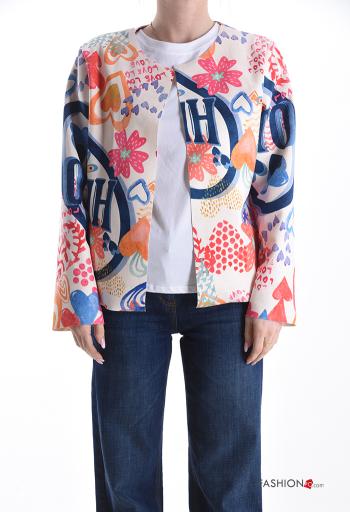 Bolero camurça manga comprida Padrão abstrato