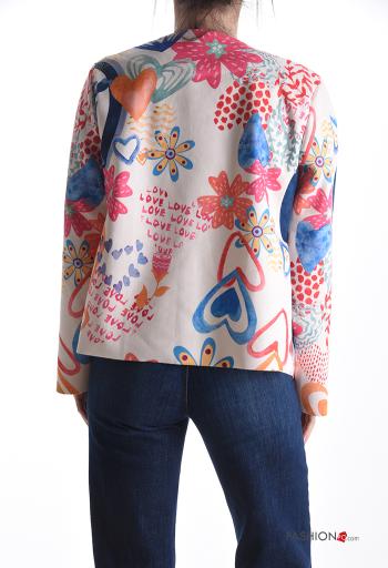Bolero camurça manga comprida Padrão abstrato - ph 2