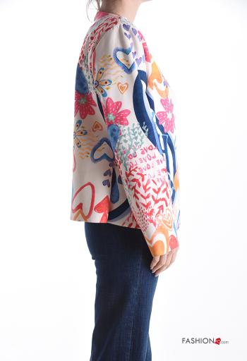 Bolero camurça manga comprida Padrão abstrato - ph 3