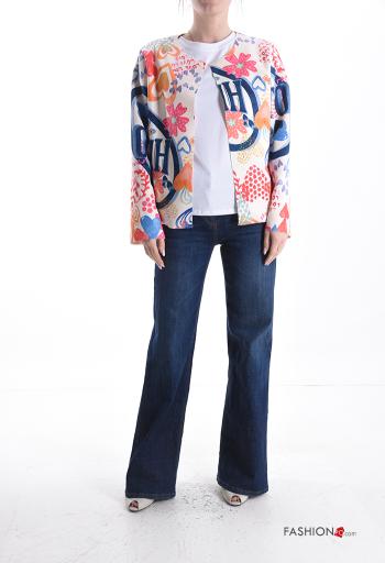 Bolero camurça manga comprida Padrão abstrato - ph 5