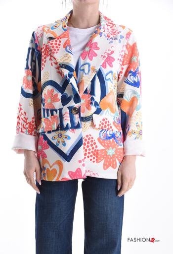 Blazer manga comprida Padrão abstrato