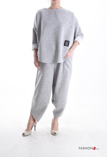 Fato de treino manga comprida com bolsos