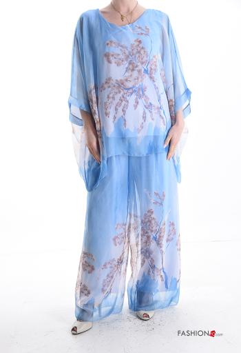 Conjunto wide leg Estampado Floral manga tres cuartos - ph 1