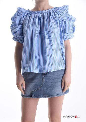 Blusa em Algodão manga curta às riscas - ph 1