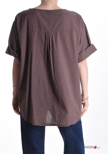 Blusa in Cotone Fantasia paisley maniche a tre quarti - ph 2