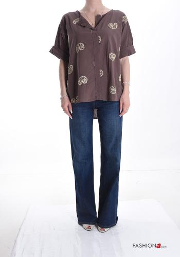 Blusa in Cotone Fantasia paisley maniche a tre quarti - ph 5
