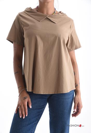 kurze ärmel mit kragen Bluse