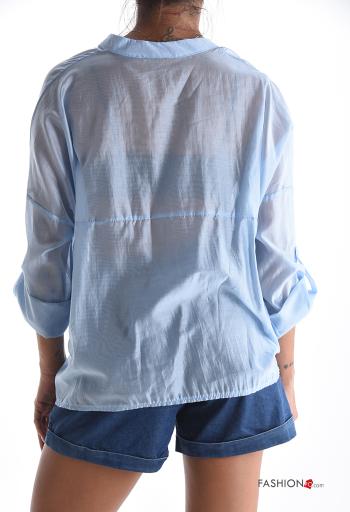 Blusa maniche lunghe chiffon con bottoni - ph 2