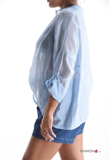 Blusa maniche lunghe chiffon con bottoni - ph 3
